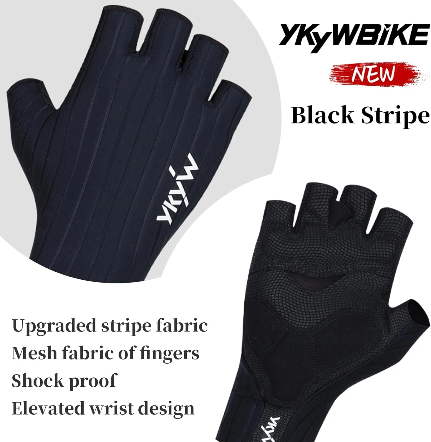YKYWBIKE Cycling Gloves-Breathable Bike Gloves,Half Finger Padded Sport Gloves,Anti-Slip Biking Gloves,Shock-Absorbing MTB Bicycle Gloves for Men Women