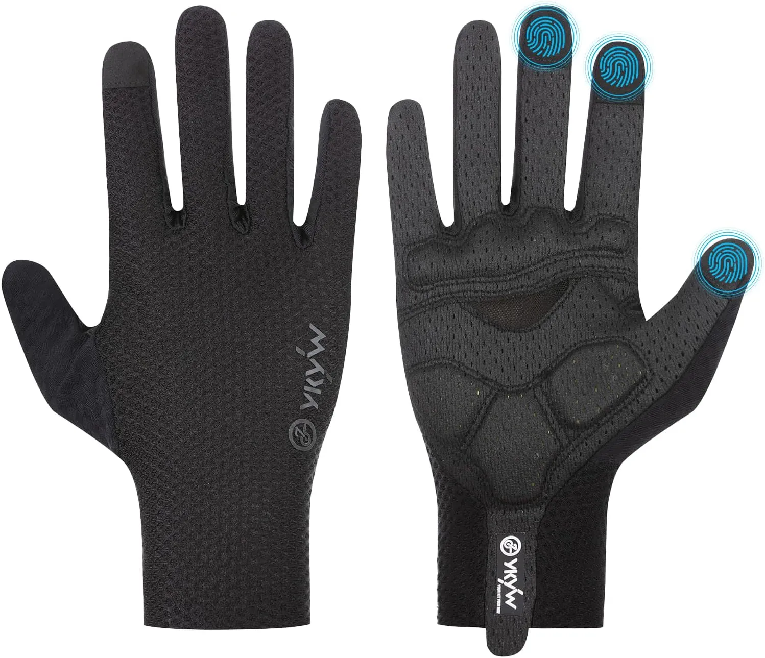 YKYWBIKE Cycling Gloves-Touch Screen Biker Gloves,Full Finger Mountain Bike Gloves,Shock-Absorbing MTB Bicycle Gloves for Men Women