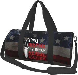 You Inspire My Inner Serial Killer Duffel Bag Gym Bag Travel Sports Tote Large Foldable Beach Swim Yoga9