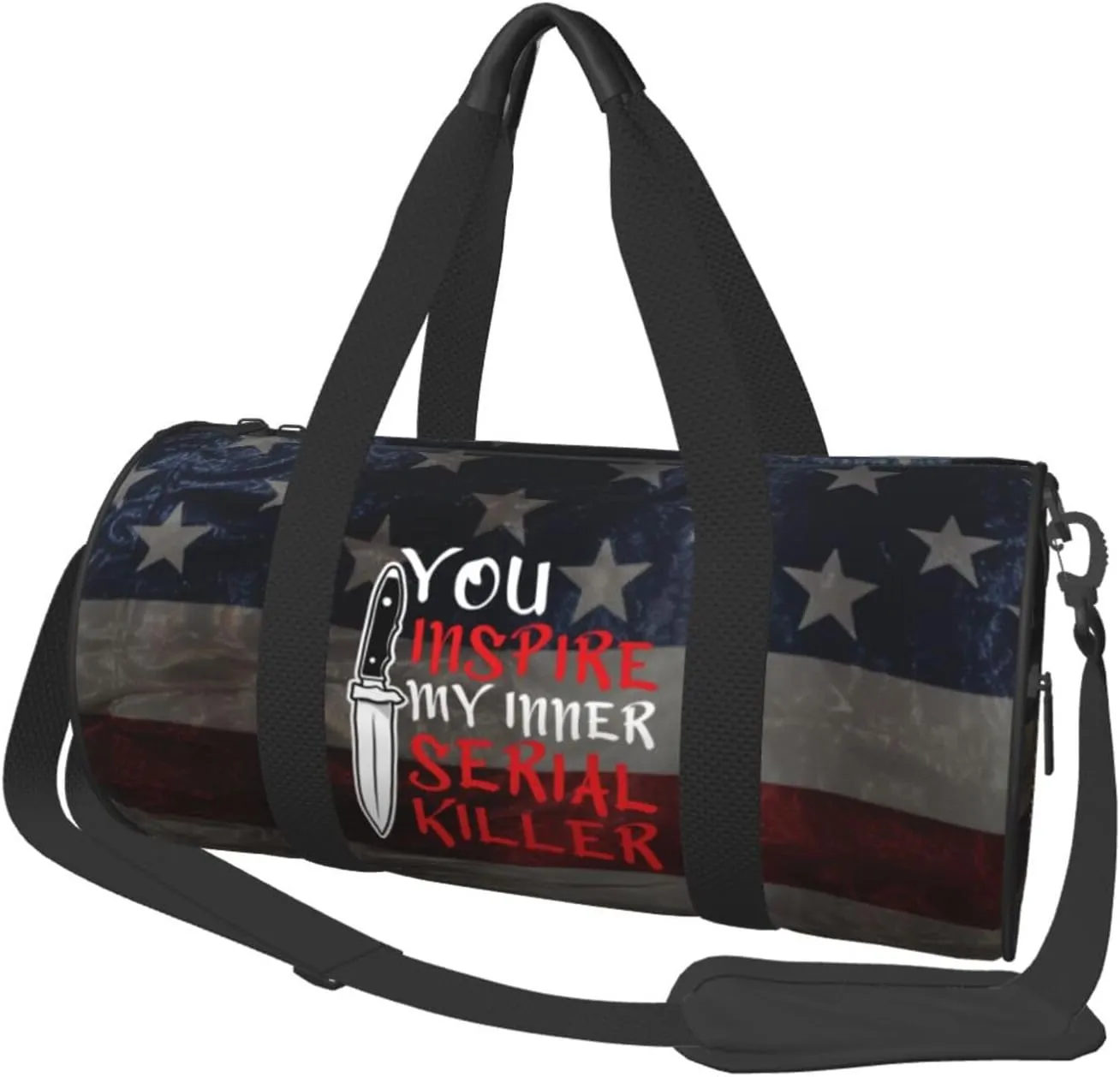 You Inspire My Inner Serial Killer Duffel Bag Gym Bag Travel Sports Tote Large Foldable Beach Swim Yoga9