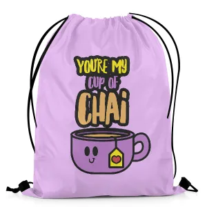 You're My Cup Of Chai DRAWSTRING BAG
