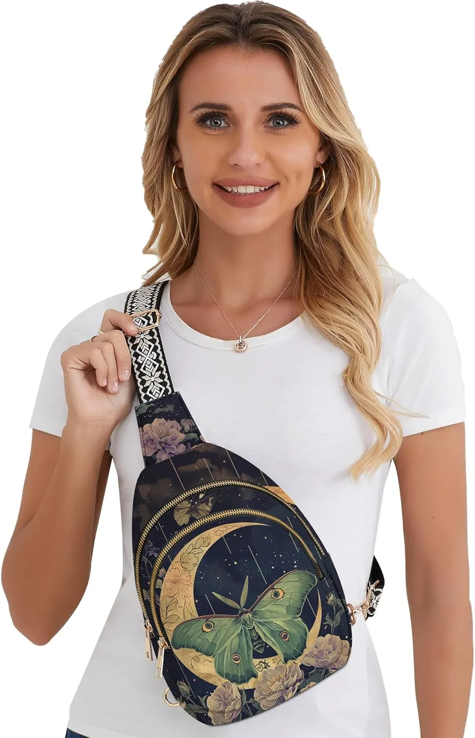Yrebyou Small Sling Bag for Women Leather Sling Crossbody Bags Travel Chest Daypack Adjustable for Casual Outdoor