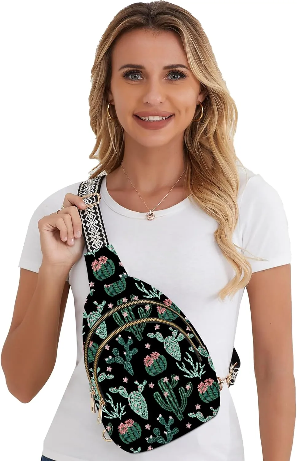 Yrebyou Small Sling Bag for Women Leather Sling Crossbody Bags Travel Chest Daypack Adjustable for Casual Outdoor