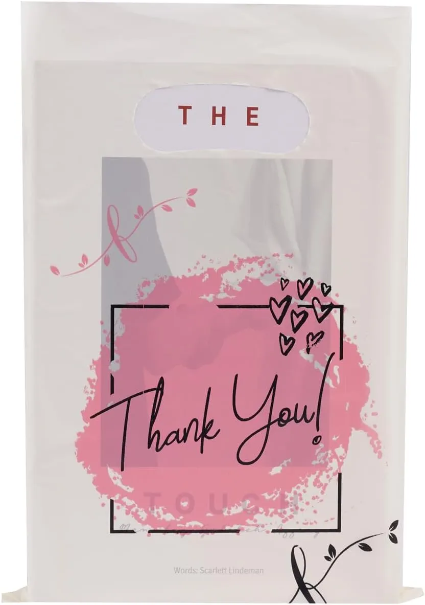 Ysmile Thank You Beige Plastic Shopping Bag, 11.8x15.8 Inch, Versatile Carrier Bag