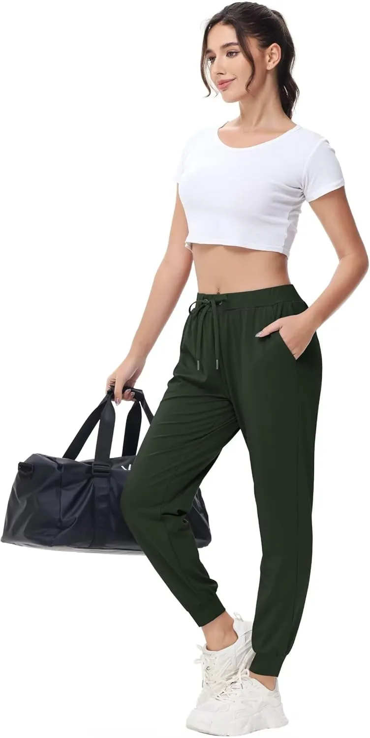 Yundobop Women's Joggers Pants Running Sweatpants with Pockets Drawstring Athletic Tapered Pants for Lounge,Yoga