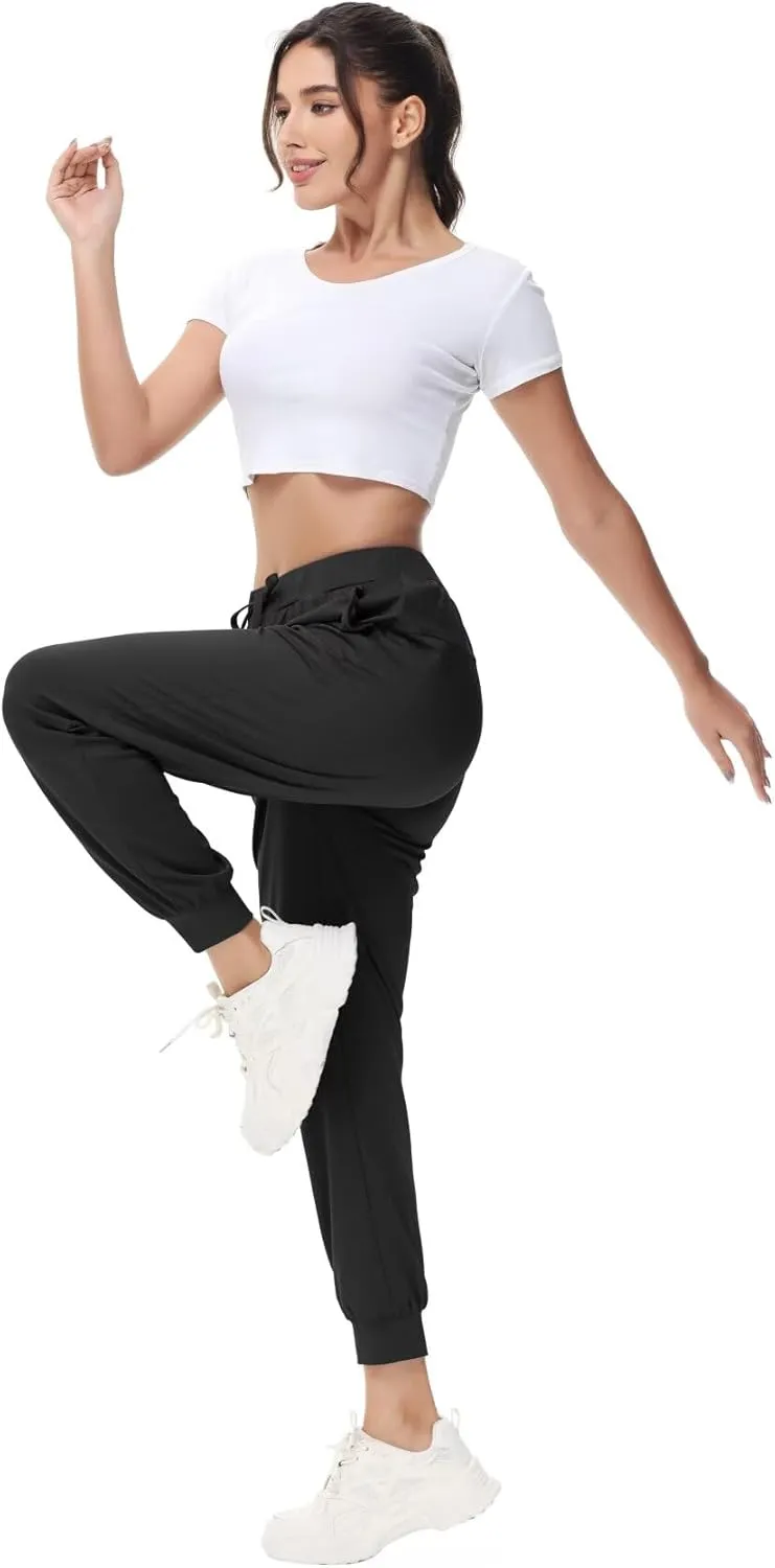 Yundobop Women's Joggers Pants Running Sweatpants with Pockets Drawstring Athletic Tapered Pants for Lounge,Yoga