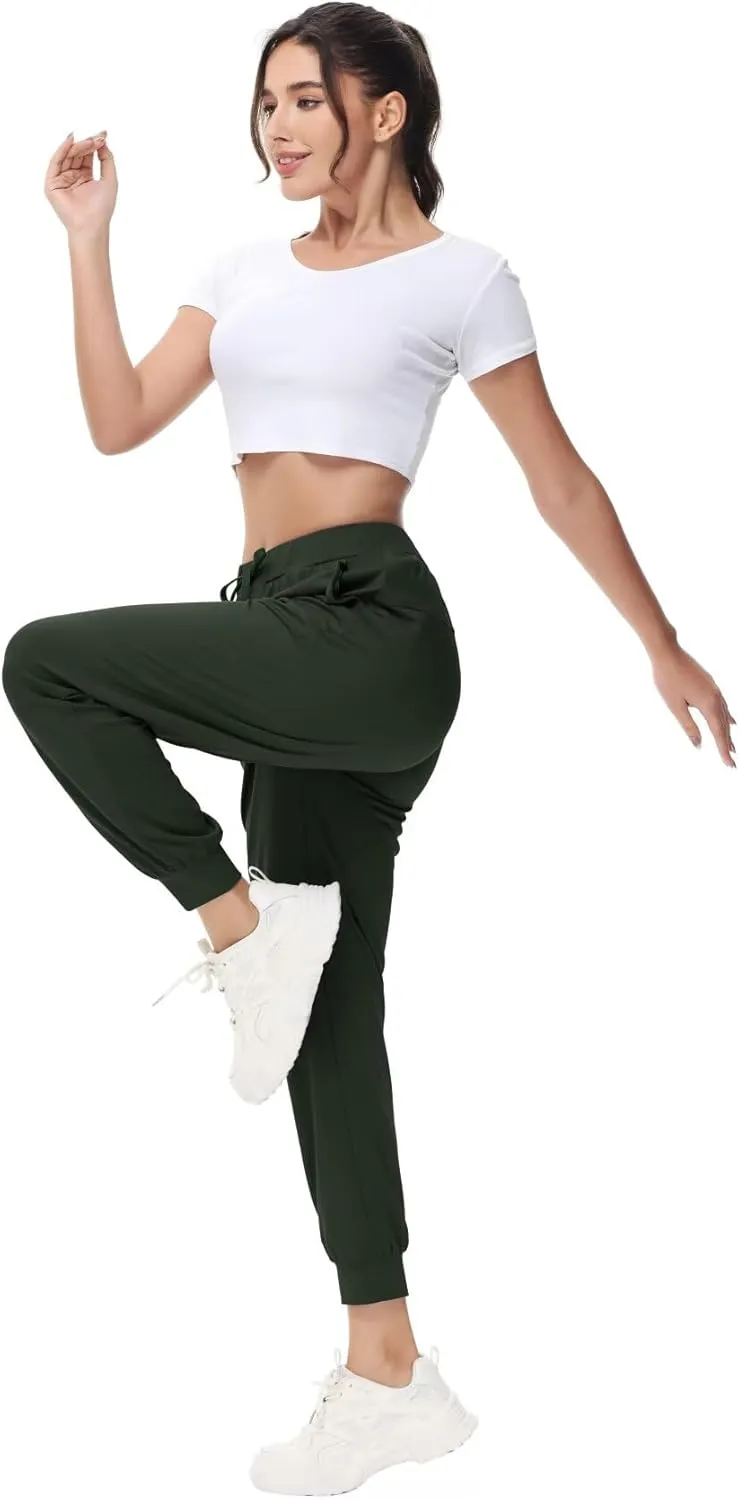 Yundobop Women's Joggers Pants Running Sweatpants with Pockets Drawstring Athletic Tapered Pants for Lounge,Yoga