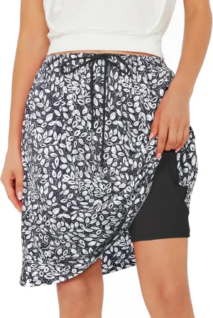 Zando Tennis Skirts for Women with Pockets Athletic Knee Length Golf Casual Skorts Shorts Sports Drawstring Waist Skirt