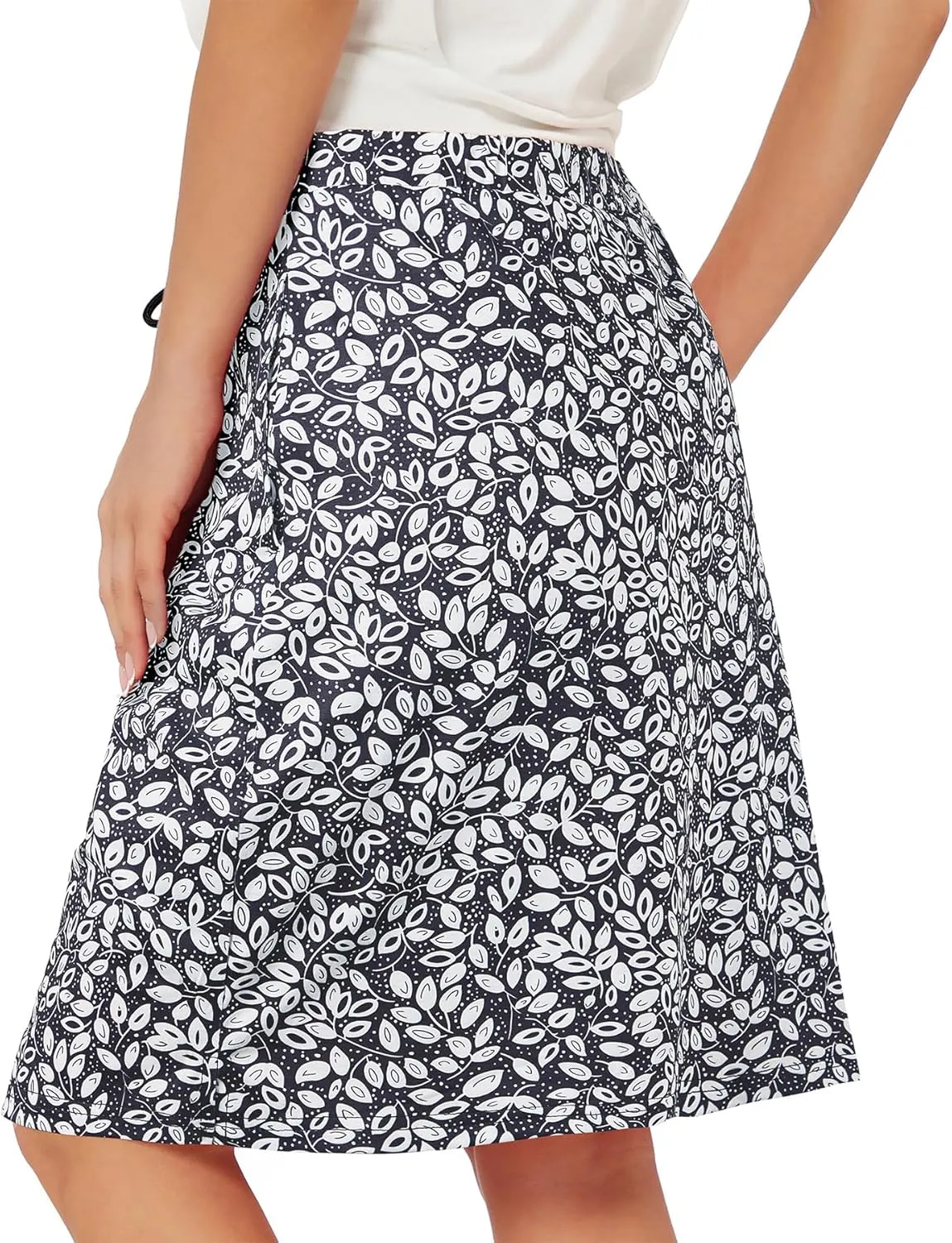 Zando Tennis Skirts for Women with Pockets Athletic Knee Length Golf Casual Skorts Shorts Sports Drawstring Waist Skirt