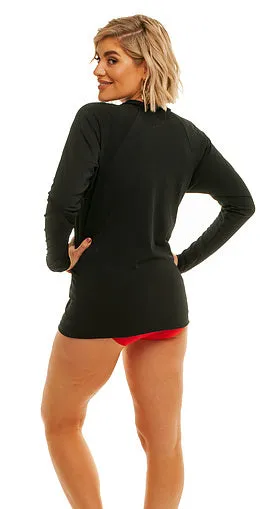 Zip Long Sleeve Rash - Chlorine Resistant SPF50  Z (2XL - 4XL) Navy