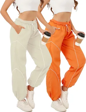 Zontroldy Cargo Pants Women Parachute Pants Y2K Baggy Casual High Waist Wide Leg Track Pants Streetwear