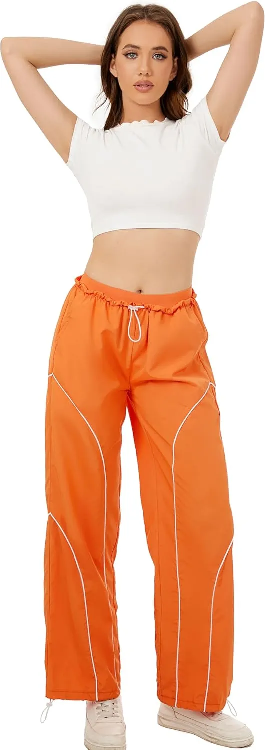 Zontroldy Cargo Pants Women Parachute Pants Y2K Baggy Casual High Waist Wide Leg Track Pants Streetwear