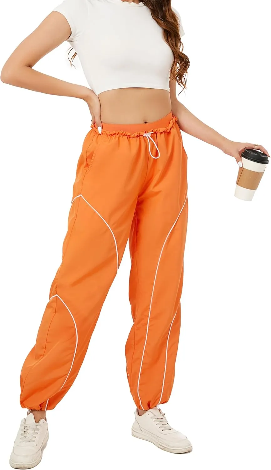 Zontroldy Cargo Pants Women Parachute Pants Y2K Baggy Casual High Waist Wide Leg Track Pants Streetwear