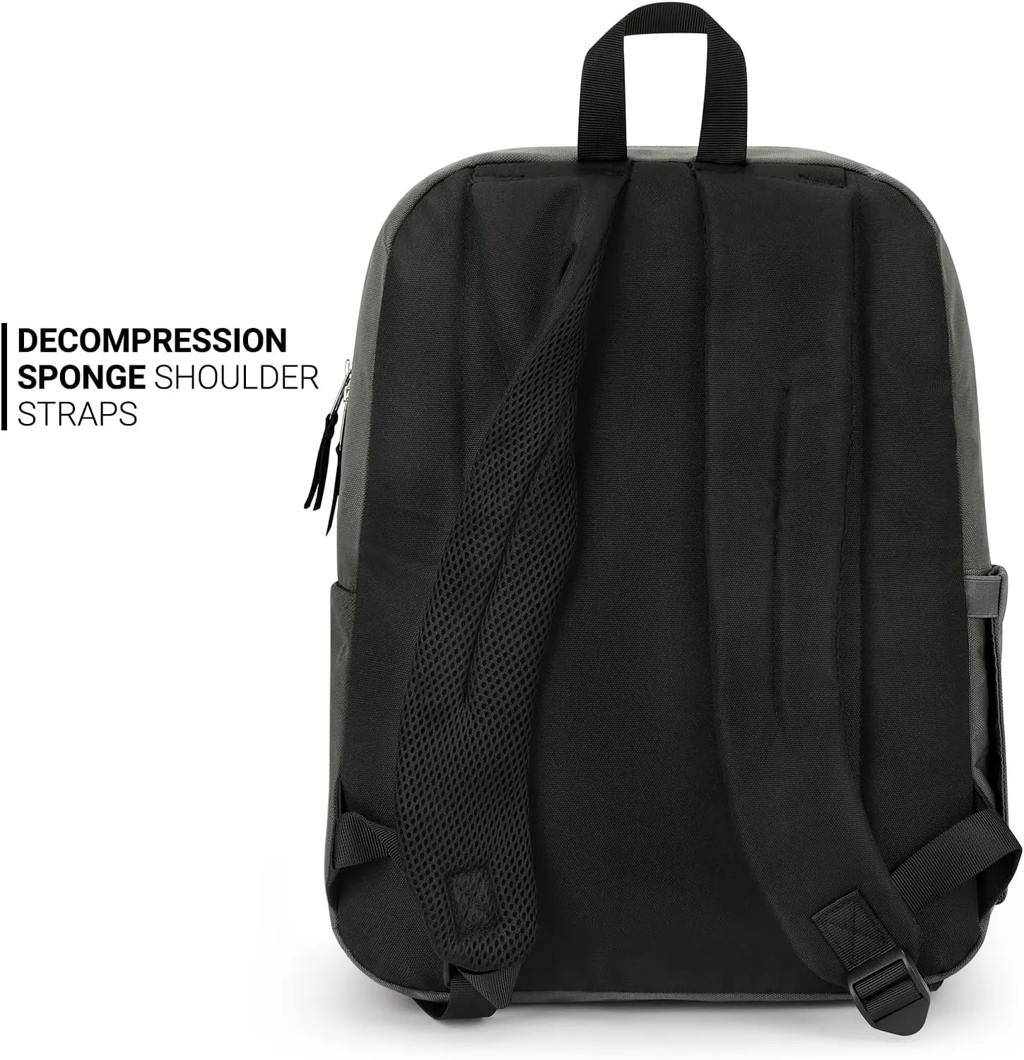 ZORFIN Simple Backpack for School Work Travel: Lightweight Bookbag for Girls and Boys - Water Resistant Backpacks for Men and Women - Graphite Grey