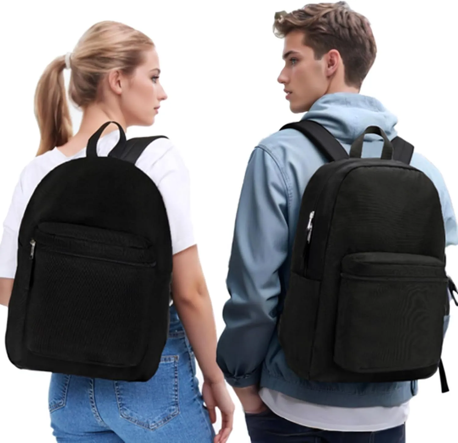 ZORFIN Simple Backpack for School Work Travel: Lightweight Bookbag for Girls and Boys - Water Resistant Backpacks for Men and Women - Russet Red