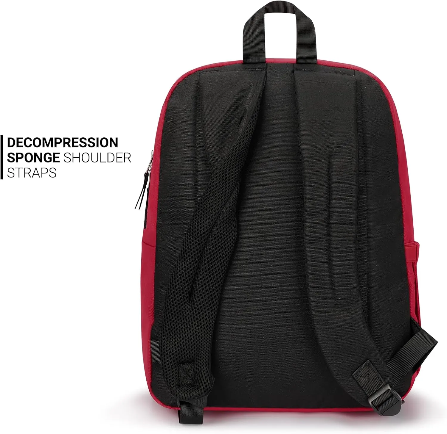 ZORFIN Simple Backpack for School Work Travel: Lightweight Bookbag for Girls and Boys - Water Resistant Backpacks for Men and Women - Russet Red