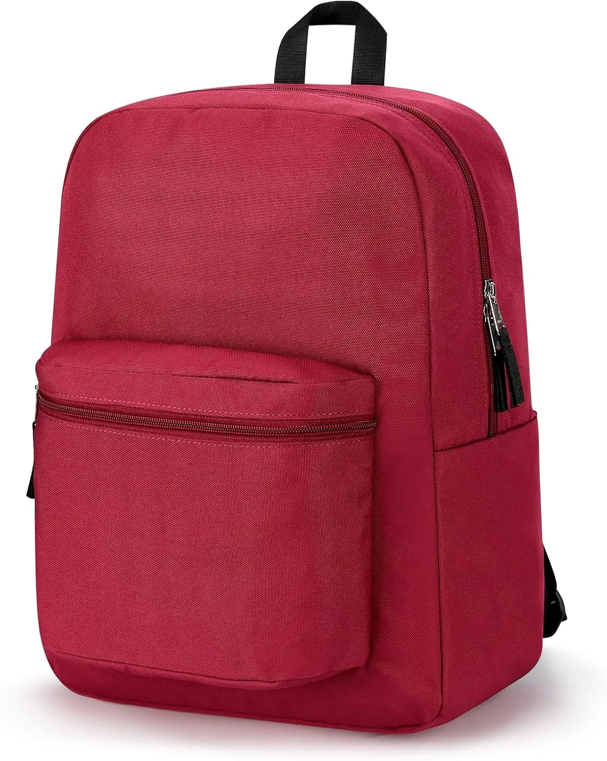 ZORFIN Simple Backpack for School Work Travel: Lightweight Bookbag for Girls and Boys - Water Resistant Backpacks for Men and Women - Russet Red