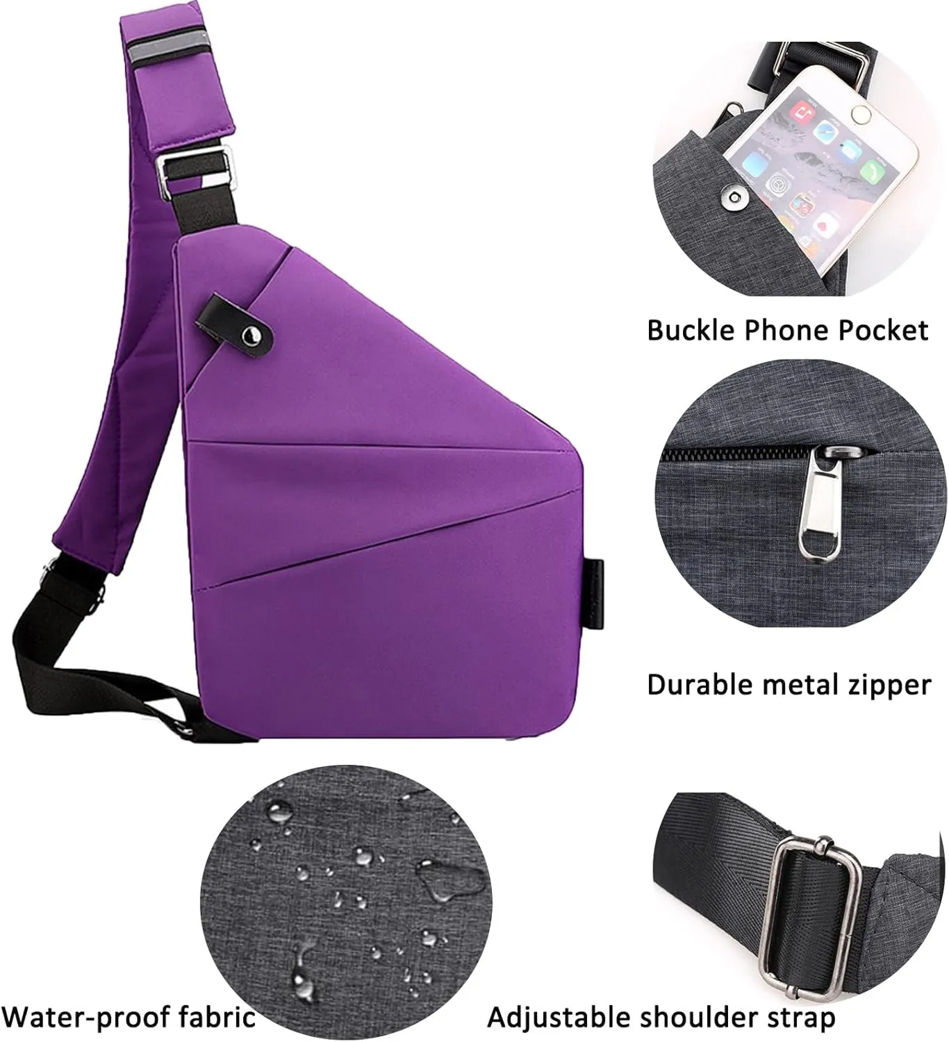 ZUEVI Anti Theft Travel Sling Bag for Women/Men - Fashion Crossbody Purse for Casual Traveling