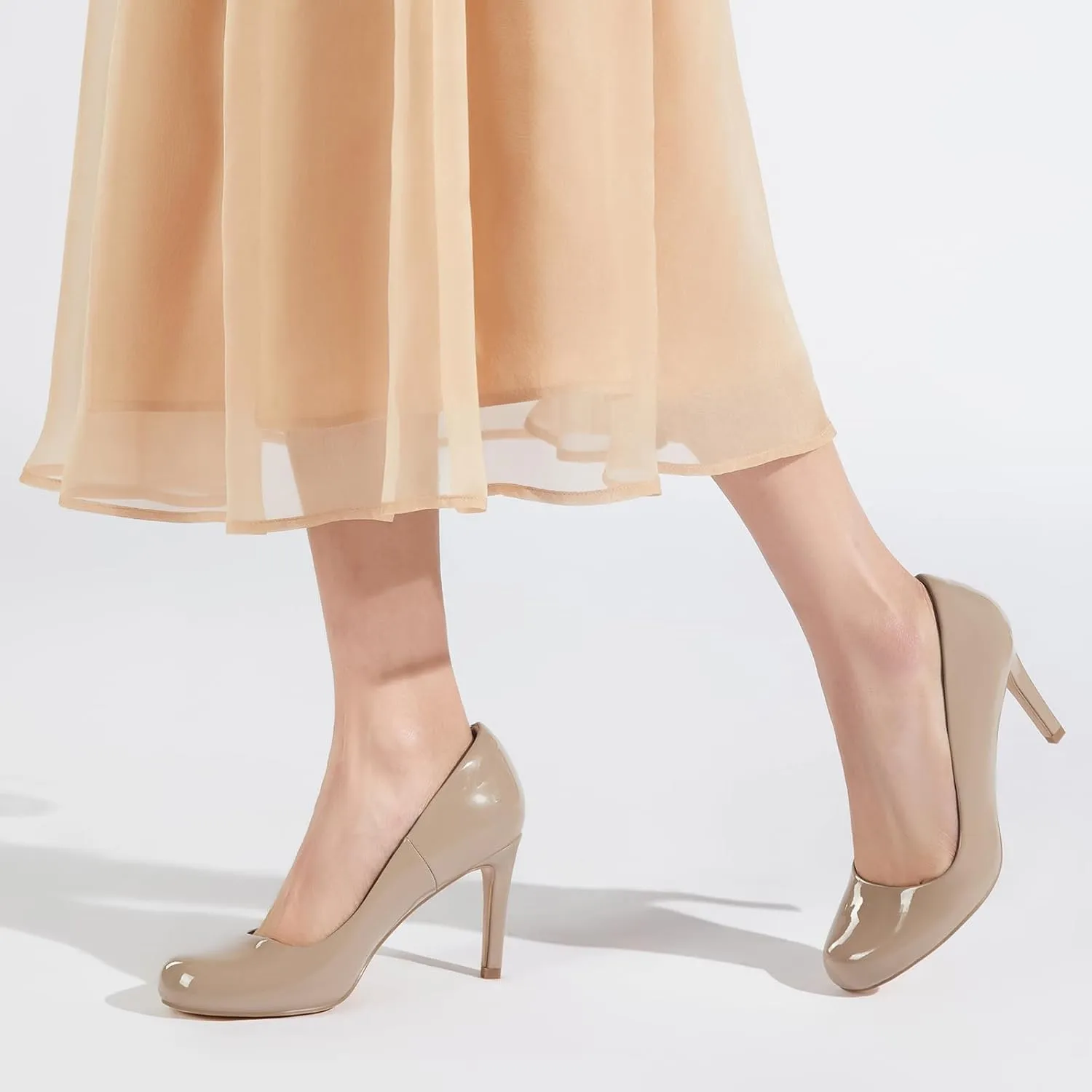 ZURIN Women's Round Toe Stiletto Heels Closed Toe Heels Comfortable Dress Pumps Shoes for Wedding Work Office Business 3 inch
